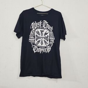 Y2K West Coast Choppers T-Shirt Men's Sz L Black Biker Grunge WCC Jesse James